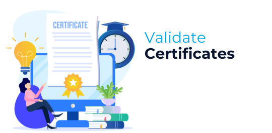 Certificate validation - Course page